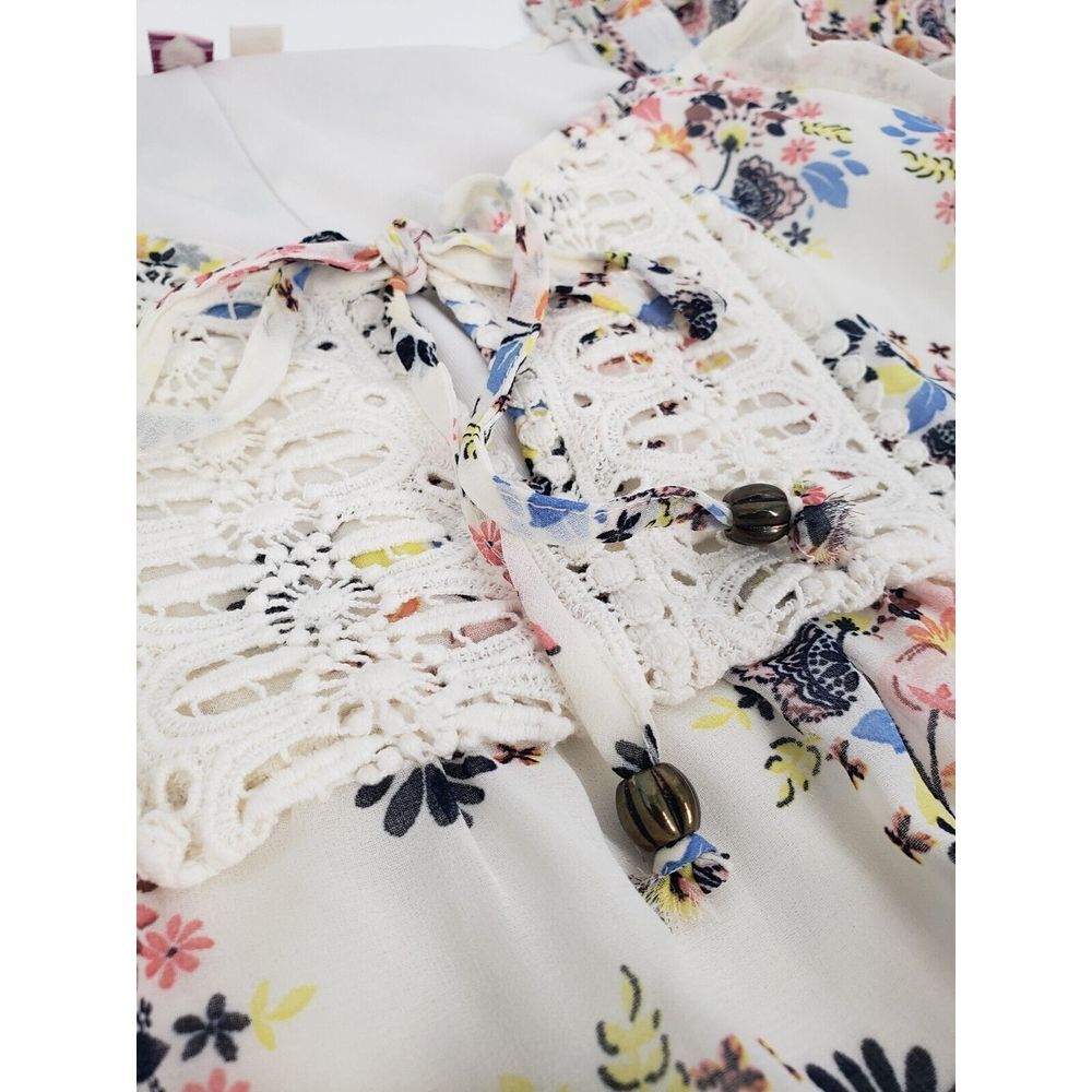 AUW Blouse Tank Top Dress Lave Accent Floral Dual Tone Multicolor Size L - Picture 5 of 10